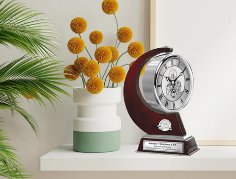 CPA gear engraved desk clock Certified Public Accountant gift congratulation