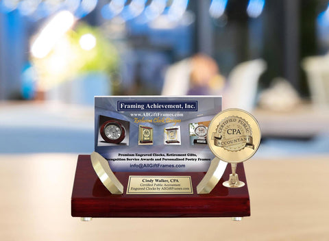 CPA engrave business card holder desk name plate certified public accountant