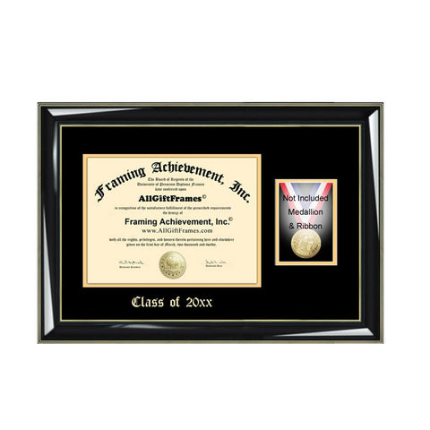 Medal Box Diploma Frame Degree Framing Medallion Holder Plaque Graduation Honors Medallion Ribbon Military Retirement College University