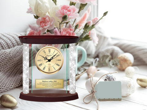 Personalized Romantic Gift Boyfriend Girlfriend Love Wife Husband Desk Engraved Diamond Clock Retirement Present Employee Years Month Service Award