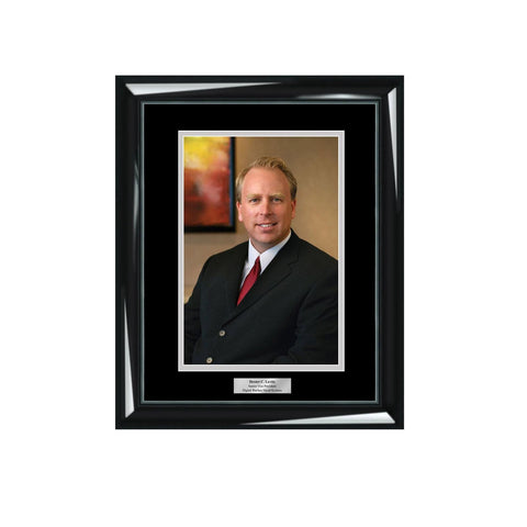 Engraved 8x10 Photo Frame Etched Executive Employee of Month Year Picture Frame Personalized Wall Plaque Shiny Wood Majestic Black Display