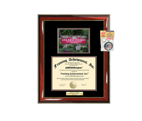 Lock Haven University Diploma Frame Graduation Gift Idea Engraved LHU Engraving Degree Graduate Bachelor Masters MBA PHD Doctorate School