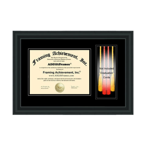 Graduation Cord Box Frame University Diploma Frame College Degree Honors Cords Framing Holder Case Certificate Plaque Matte Black Matted
