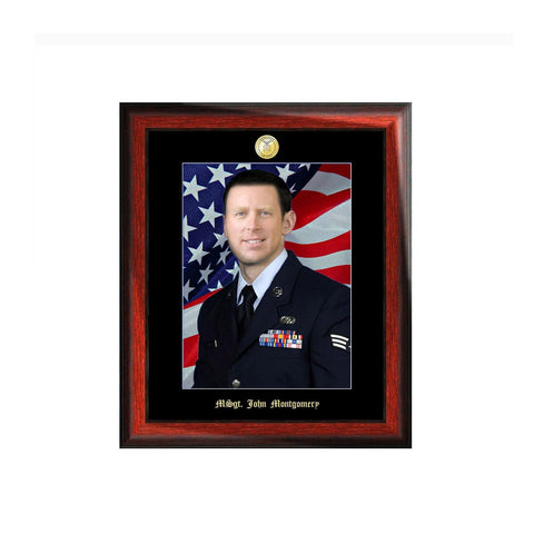 Military Picture Frame 8x10 Photo Wall USAF Plaque Soldier Sailor Retirement Arm Forces Service Award Promotion Present Army Marine Corps USMC
