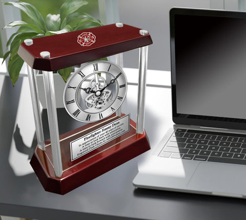 Firefighter Engrave Clock Award Fire Academy Graduation Gift Retirement Fireman