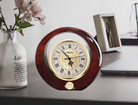 CPA gift accounting award desk clock etch Certified Public Accountant graduation