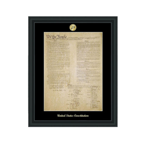Framing United States Constitution Replica Print Frame Matted Satin Matte Black New Attorney Lawyer Law School Graduates Graduation Gifts
