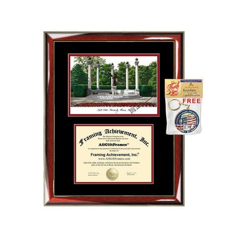 Ball State University diploma frames lithograph BSU degree frame campus image certificate framing graduation gift college plaque graduate