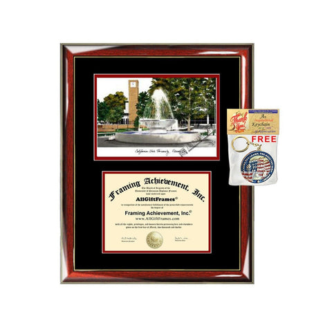 Fresno State diploma frames campus sketch Fresno State University lithograph frame certificate framing graduation degree gift college Cal