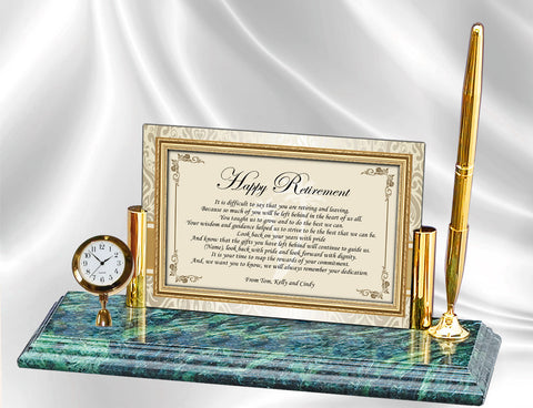 retirement gift poetry clock