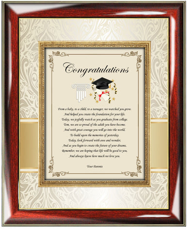 Congratulation Graduation Poetry Gift Frame for him or her