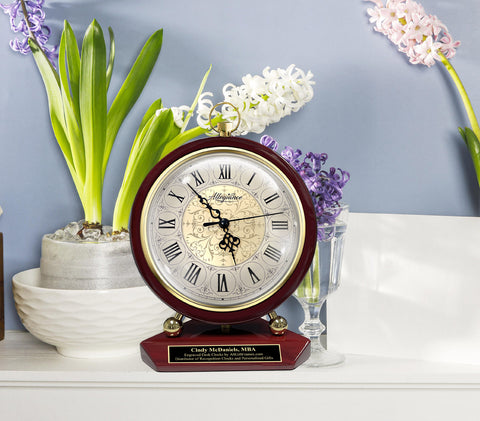 Engraved Tabletop Large Fireplace Mantel Clock Table Custom Shelf Retirement Gift Modern Service Personalize Promotion Anniversary Retirement