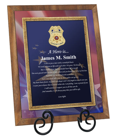 Law Enforcement Poetry Walnut Plaque