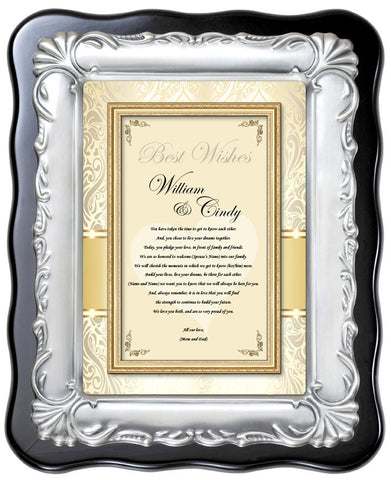 Wedding Plaque to Bride & Groom from Parents