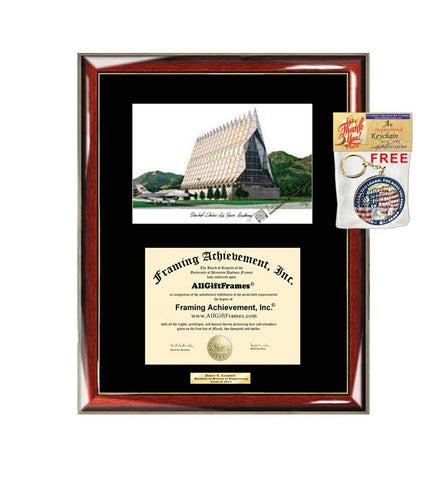 US Air Force Academy Diploma Frame Lithograph Graduation Degree Framing USAF Certificate Graduate Gift University Diploma Frames