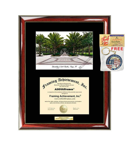 University of South Florida Diploma Frame Lithograph USF Graduate Gift Graduation College Framing Degree University Diploma Frames