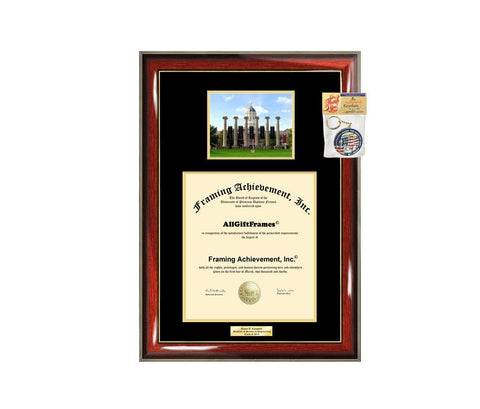 Diploma Frame University of Missouri Columbia Graduation Gift Idea Engraved Picture Frames Engraving Degree Graduate Bachelor Masters MBA PHD Doctorate School