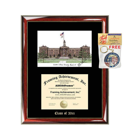 Western Illinois University Diploma Frame WIU Emboss Lithograph Matted Graduation Degree Framing College Plaque Graduate Gift