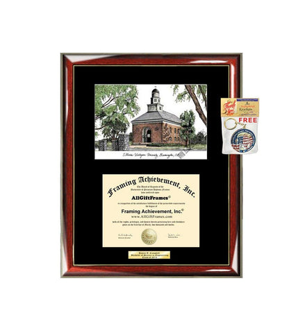AllGiftFrames Illinois Wesleyan University IWU Diploma Frame Lithograph Degree Graduation Framing Black Matted Engraved Custom University Graduate Gift Holder Case