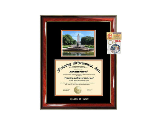 Diploma Frame Big University of Texas Austin UTA Graduation Gift Case Embossed Picture Frames Engraving Degree Graduate Bachelor Masters MBA PHD Doctorate School
