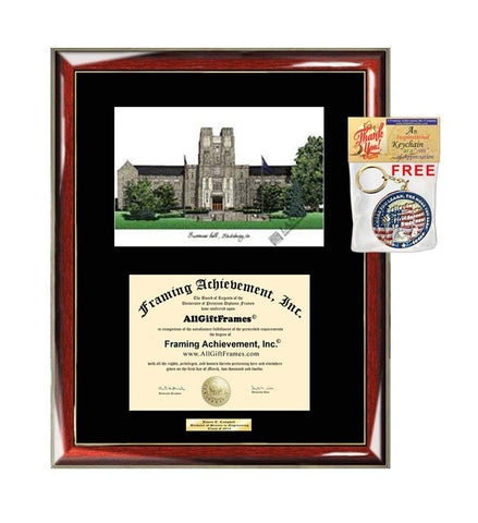 Virginia Tech University Diploma Frame Lithograph VT University Diploma Frames Graduation Gift Graduate Alumni Student Certificate Holder