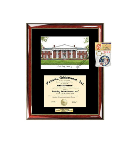 AllGiftFrames Centre College Diploma Frame Lithograph Degree Graduation Framing Black Matted Engraved Custom University Graduate Gift Holder Case