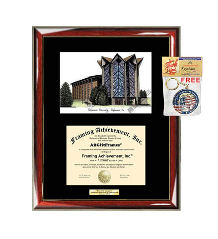 AllGiftFrames Valparaiso University Diploma Frame Lithograph Degree Graduation Framing Black Matted Engraved Custom University Graduate Gift Holder Case