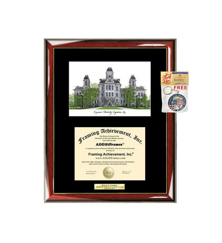 Syracuse University Diploma Frame Lithograph College Graduation Frames Plaque Degree Framing Black Matted University Diploma Frames
