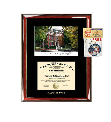 Virginia Commonwealth University Diploma Frame VCU Emboss Lithograph Degree Graduation Gift Framing Graduate Plaque Graduate