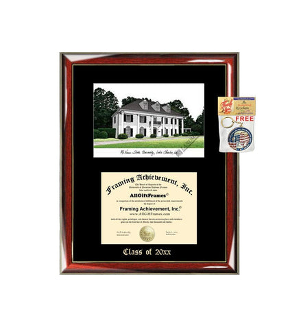 McNeese State University MSU Graduation Custom Frame Emboss Lithograph Diploma Degree Framing Embossed Bachelor MBA Master PHD Certificate Framing