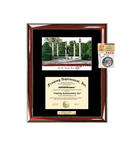 AllGiftFrames Ball State University BSU Diploma Frame Lithograph Degree Graduation Framing Black Matted Engraved Custom University Graduate Gift Holder Case