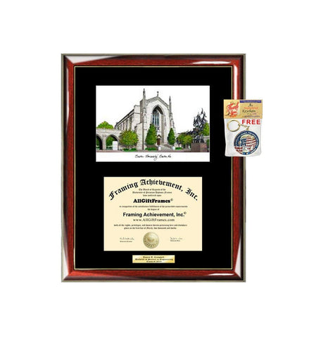 AllGiftFrames Boston University BU Diploma Frame Lithograph Degree Graduation Framing Black Matted Engraved Custom University Graduate Gift Holder Case