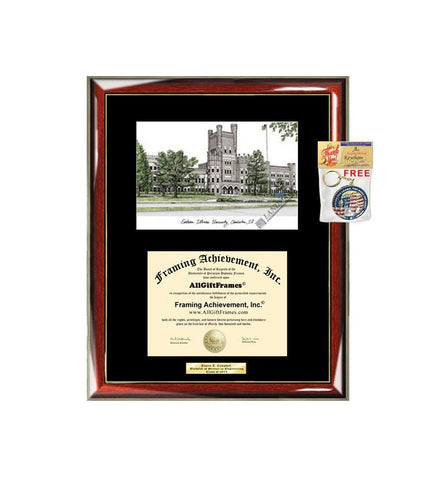 Eastern Illinois University EIU Diploma Frame Lithograph Degree Graduation Framing Black Matted Engraved Custom University Graduate Gift Holder Case