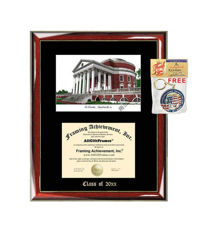 University of Virginia UVA Graduation Custom Frame Emboss Lithograph Diploma Degree Framing Embossed Bachelor MBA Master PHD Certificate Framing