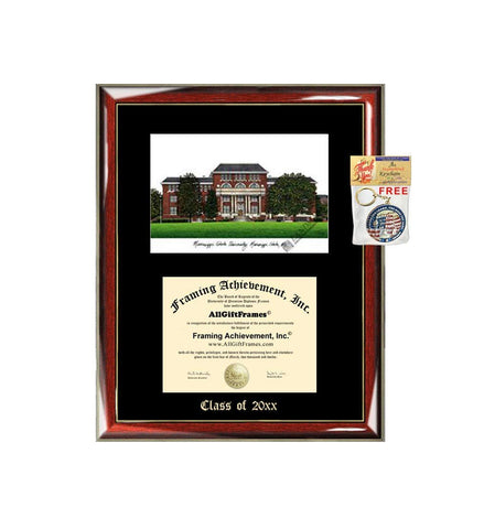 Mississippi State University MSU Graduation Custom Frame Emboss Lithograph Diploma Degree Framing Embossed Bachelor MBA Master PHD Certificate Framing