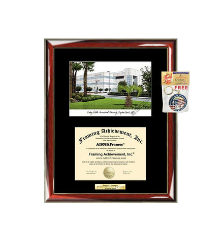 Embry-Riddle Aeronautical University ERAU Diploma Frame Lithograph Degree Graduation Framing Black Matted Engraved Custom University Graduate Gift Holder Case