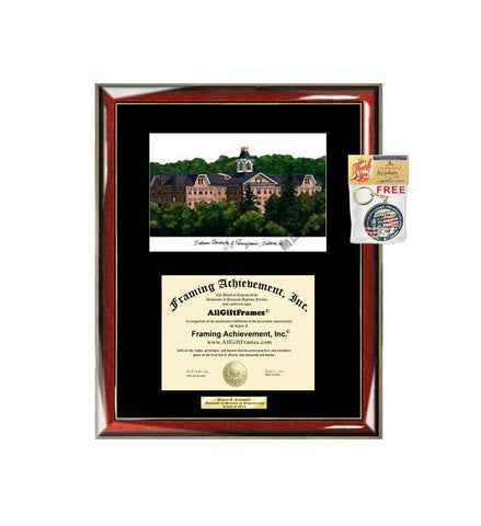 Indiana University of Pennsylvania IUP Diploma Frame Lithograph Degree Graduation Framing Black Matted Engraved Custom University Graduate Gift Holder Case