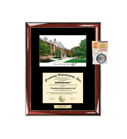AllGiftFrames Illinois State University ISU Diploma Frame Lithograph Degree Graduation Framing Black Matted Engraved Custom University Graduate Gift Holder Case