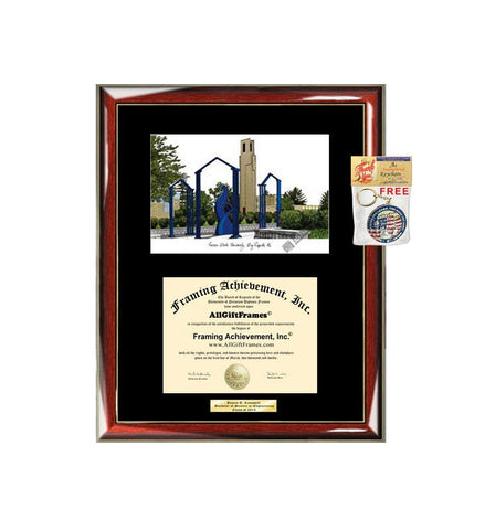 Ferris State University FSU Diploma Frame Lithograph Degree Graduation Framing Black Matted Engraved Custom University Graduate Gift Holder Case