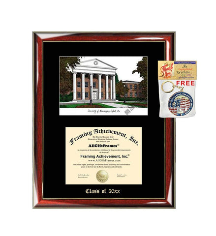 University of Mississippi Diploma Frame Emboss Lithograph OLEMISS Degree Framing Certificate Graduation Plaque Prestige Mahogany Accents Single Black Matted University Diploma Frame