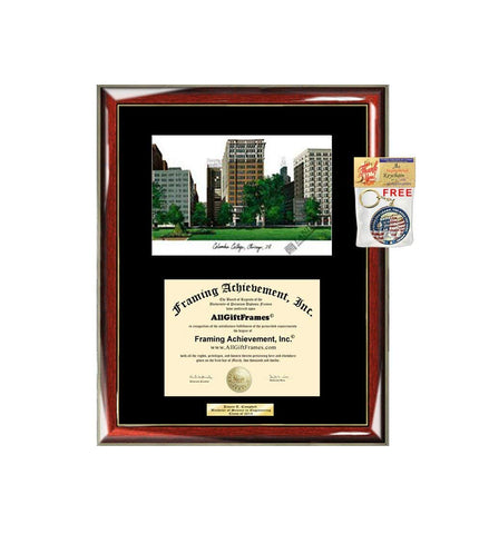 AllGiftFrames Columbia College Chicago Diploma Frame Lithograph Degree Graduation Framing Black Matted Engraved Custom University Graduate Gift Holder Case