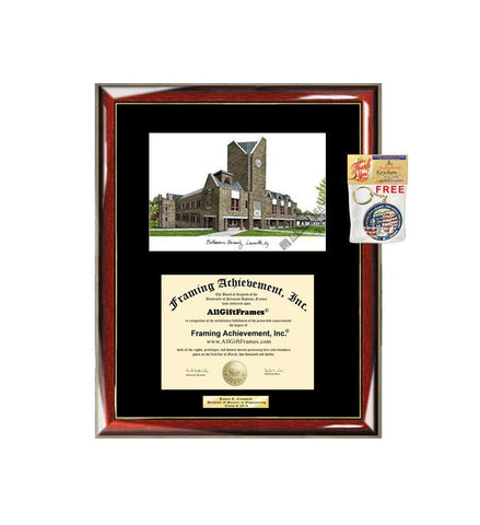 AllGiftFrames Bellarmine University Diploma Frame Lithograph Degree Graduation Framing Black Matted Engraved Custom University Graduate Gift Holder Case
