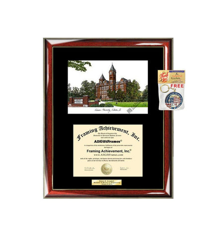 AllGiftFrames Auburn University Diploma Frame Lithograph Degree Graduation Framing Black Matted Engraved Custom University Graduate Gift Holder Case