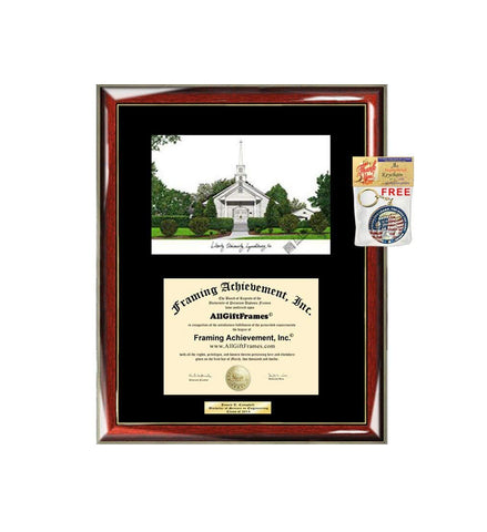 Liberty University Diploma Frame Lithograph Degree Graduation Framing Black Matted Engraved Custom University Graduate Gift Holder Case