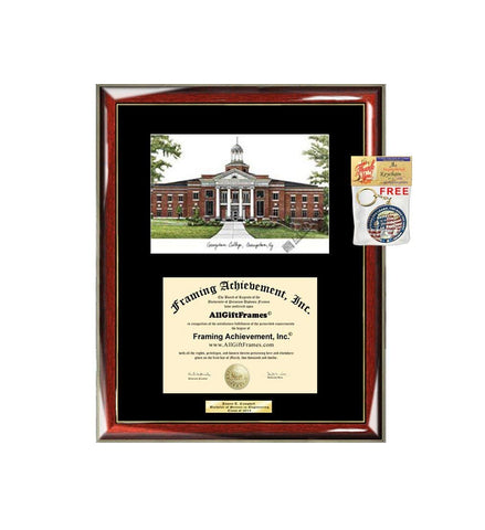 Georgetown College Diploma Frame Lithograph Degree Graduation Framing Black Matted Engraved Custom University Graduate Gift Holder Case