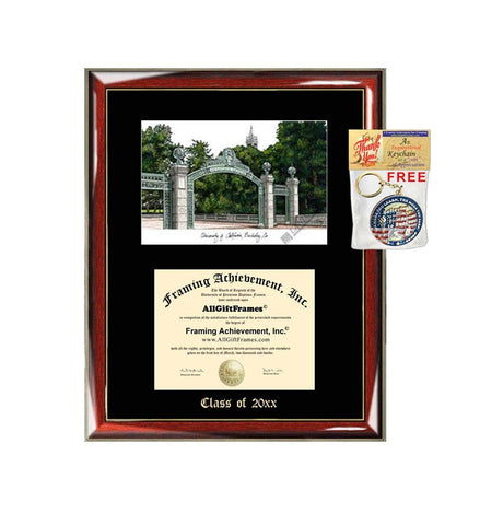 University of California Berkeley Diploma Frame Emboss Lithograph UCB Graduation Degree Frames Gift Graduate Cal Certificate Framing Holder Case University Diploma Frame