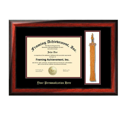 Tassel Holder Diploma Frame College University Graduation Degree Frames Top mat Black Inner mat Maroon Satin Mahogany Gold Embossed