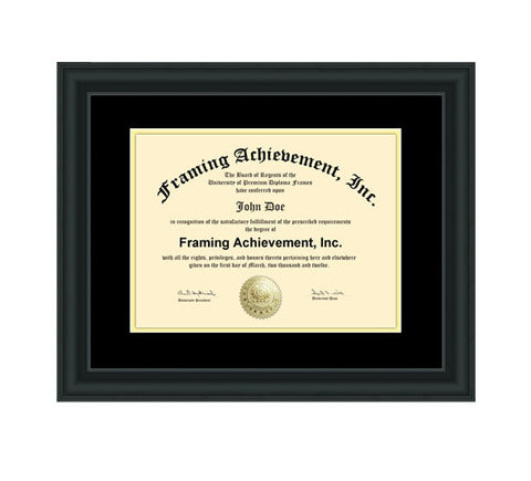 Diploma Frames Graduation Certificate Frames Satin Rich Black Top matted Black Inner mat Gold Degree Document Degree Plaque