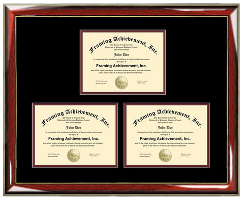 Three Certificate Frame Degree Framing Holds 3 Diploma Documents Framing Professional Certification State Board College University