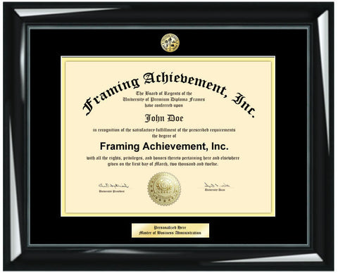 University Diploma Frames Graduation Gifts Graduates Glossy Majestic Black College Diploma Frame Top mat Black Inner mat Gold Degree Framing
